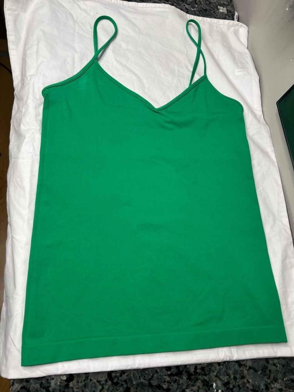 Ambiance Sz M / L Green v-neck cami tank top Nylon Spandex